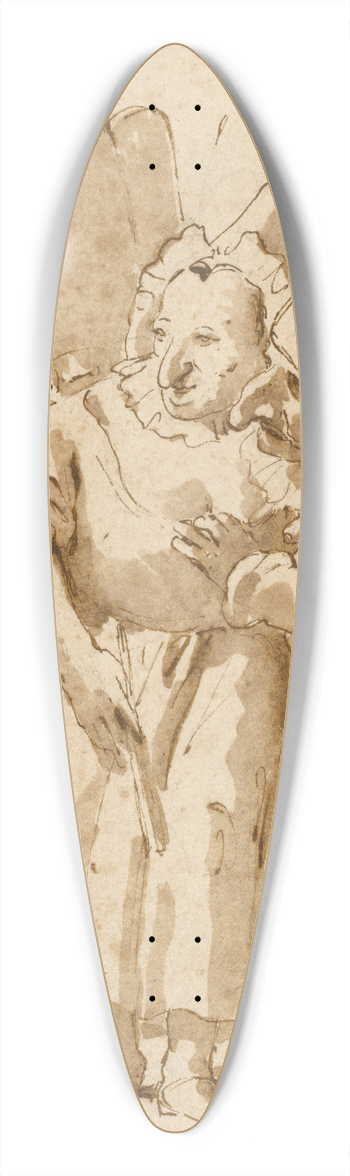 Giovanni Battista Tiepolo - Punchinellos Approaching a Woman 39.3 inch art pintail longboard deck