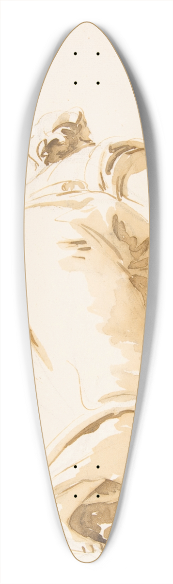 Giovanni Battista Tiepolo - River God with an Oar, Woman Holding a Serpent, and a Standing Nude Boy 39.3 inch art pintail longboard deck