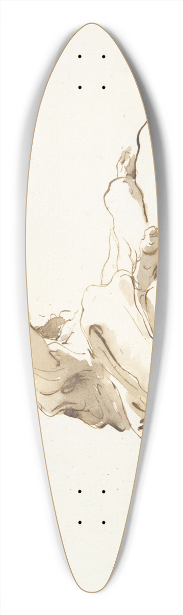 Giovanni Battista Tiepolo - Seated figure with head turned to the left and right arm raised, seen frombelow 39.3 inch art pintail longboard deck