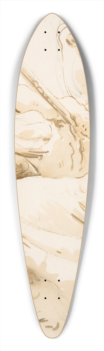 Giovanni Battista Tiepolo - Seated River God and Standing Female Attendant 39.3 inch art pintail longboard deck