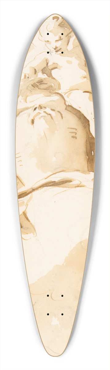Giovanni Battista Tiepolo - Seated Woman with a Winged Putto 39.3 inch art pintail longboard deck