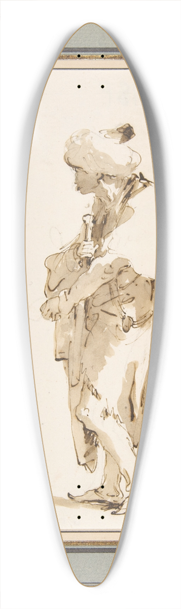 Giovanni Battista Tiepolo - Standing Man in a Turban, Holding a Sword 39.3 inch art pintail longboard deck