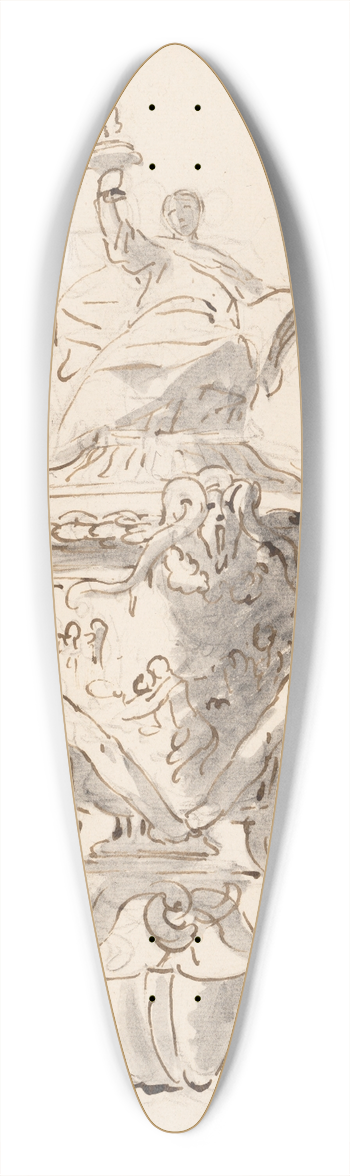 Giovanni Battista Tiepolo - Study for an Inkstand 39.3 inch art pintail longboard deck