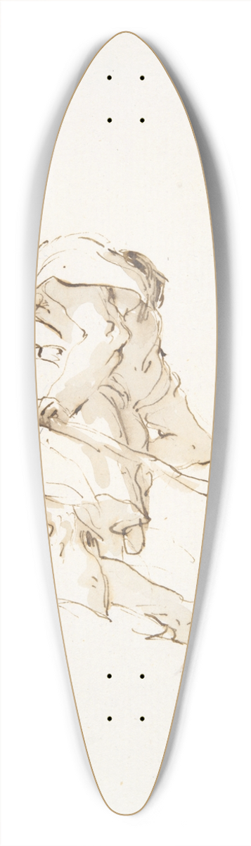 Giovanni Battista Tiepolo - Walking Male figure seen frombelow 39.3 inch art pintail longboard deck