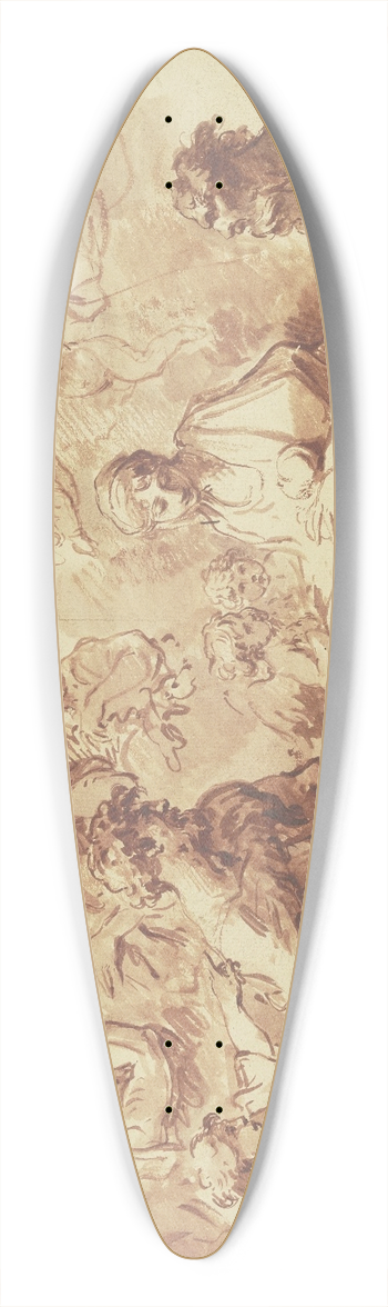 Giovanni Benedetto Castiglione - Adoration of the shepherds 39.3 inch art pintail longboard deck