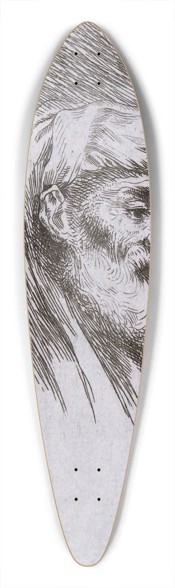 Giovanni Benedetto Castiglione - Old Bearded Man in Profile 39.3 inch art pintail longboard deck
