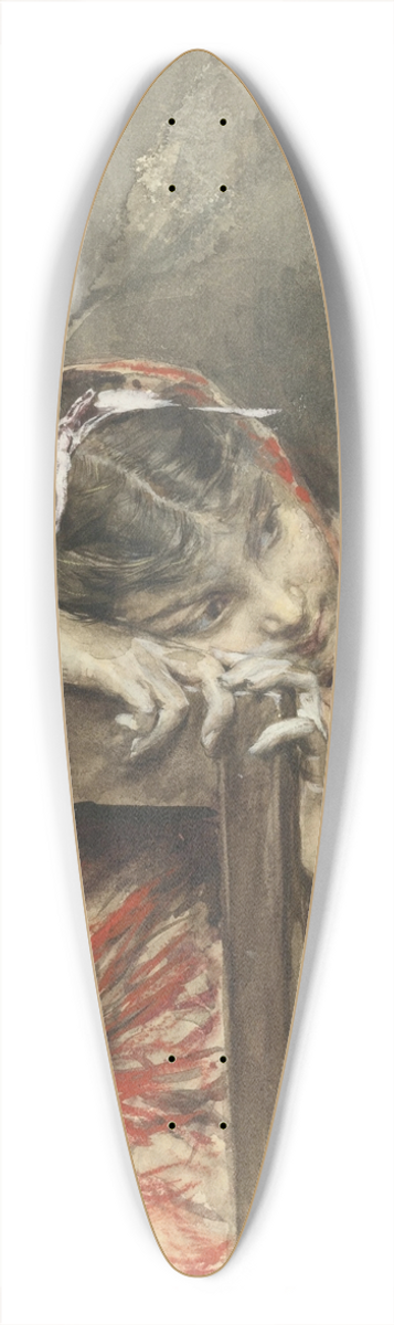 Giovanni Boldini - A Girl Wearing a Red Shawl 39.3 inch art pintail longboard deck