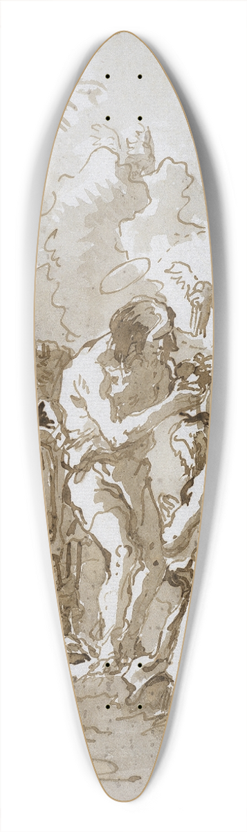 Giovanni Domenico Tiepolo - Baptism of Christ in the Jordan 39.3 inch art pintail longboard deck