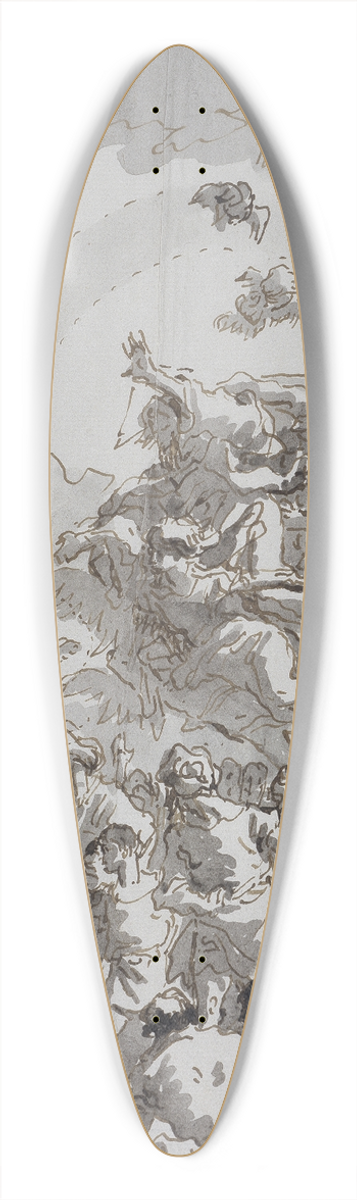 Giovanni Domenico Tiepolo - Baptism of Christ in the Jordan 39.3 inch art pintail longboard deck