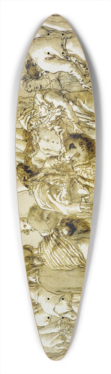 Giovanni Domenico Tiepolo - Punchinellas Father Brings Home His Bride 39.3 inch art pintail longboard deck