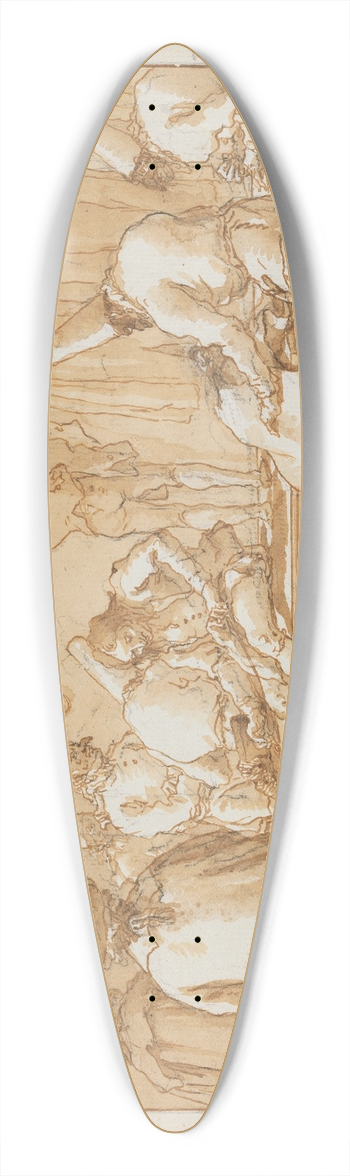 Giovanni Domenico Tiepolo - Punchinello as Tailors Assistant 39.3 inch art pintail longboard deck