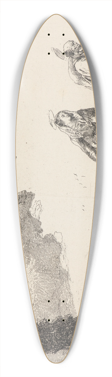 Giovanni Domenico Tiepolo - The Flight with the Holy Family at the Right 39.3 inch art pintail longboard deck