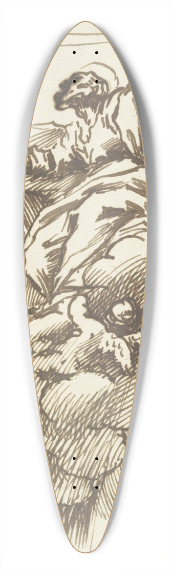 Giovanni Lanfranco - Von Engeln getragener Apostel in einem Bogenzwickel 39.3 inch art pintail longboard deck