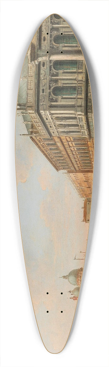 Giuseppe Bernardino Bison - The Molo by the Biblioteca Marciana facing the entrance of the Canal Grande, Venice 39.3 inch art pintail longboard deck