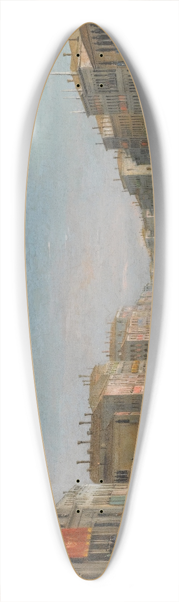 Giuseppe Bernardino Bison - Venice, A View Of The Grand Canal From The Palazzo Balbi Looking Toward The Rialto Bridge With A Regata 39.3 inch art pintail longboard deck