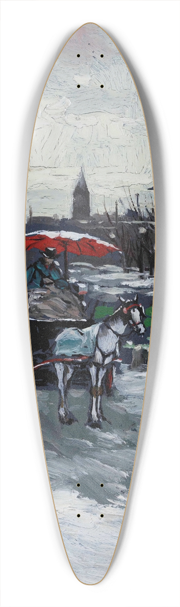 Giuseppe Solenghi - Veduta cittadina con carrozza 39.3 inch art pintail longboard deck