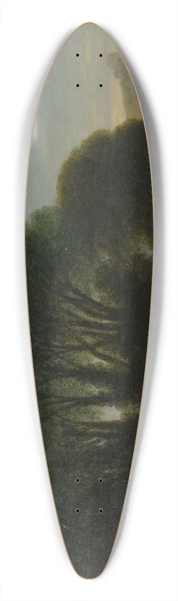Goffredo Wals - Landscape with a Farm and Trees Beside a River 39.3 inch art pintail longboard deck