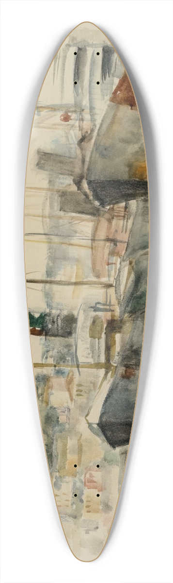 Gottfried Graf - Hochseeschlepper im Hafen 39.3 inch art pintail longboard deck