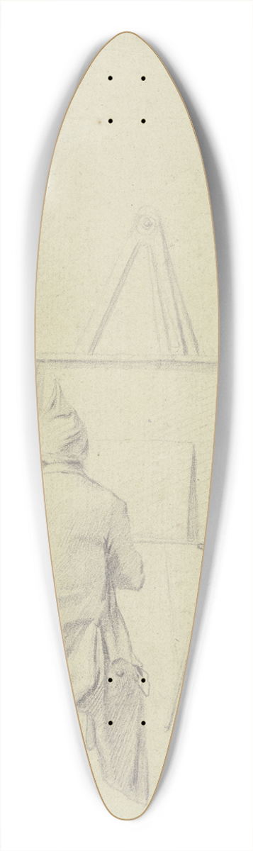 Gottlieb Welt - Maler mit Zipfelmtze, vom Rcken gesehen, vor der Staffelei sitzend 39.3 inch art pintail longboard deck