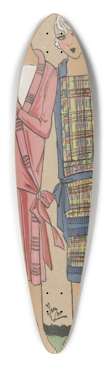 G-P. Joumard - Cration PHILIPPE et GASTON. Cration ANNA. 39.3 inch art pintail longboard deck