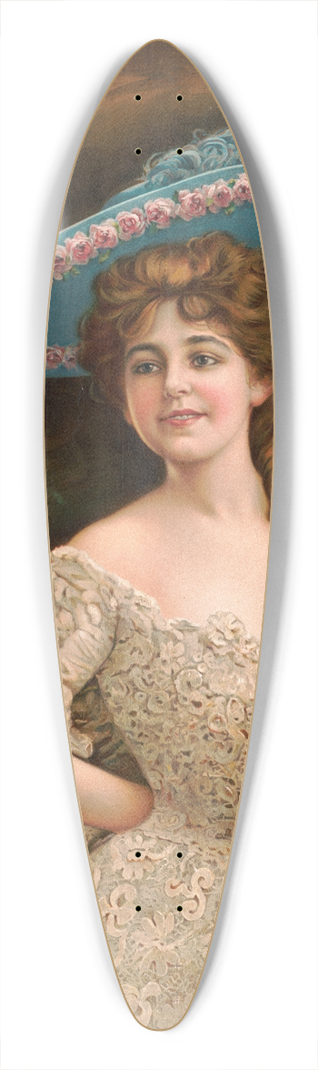 Gray Litho. Co - A lady of quality 39.3 inch art pintail longboard deck