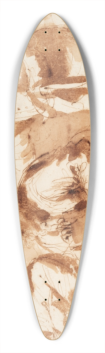 Guercino - An Assembly of Learned Men 39.3 inch art pintail longboard deck