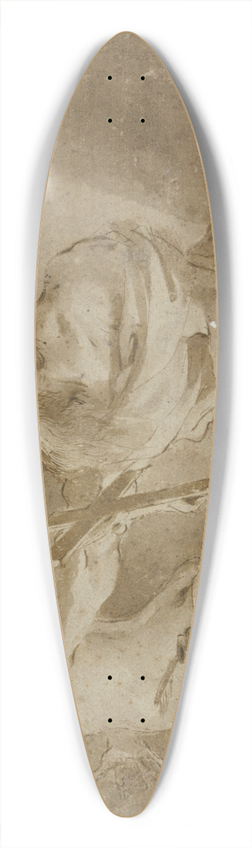 Guercino - Die Versuchung des Heiligen Antonius 39.3 inch art pintail longboard deck