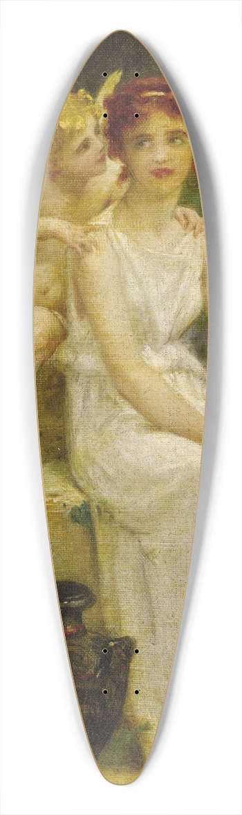 Guillaume Seignac - Cupid Whispering to a Young Maiden 39.3 inch art pintail longboard deck