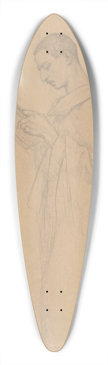 Gustave Boulanger - A Man Reading 39.3 inch art pintail longboard deck