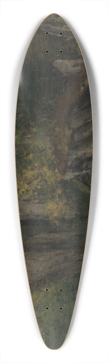 Gustave Courbet - River and Rocks 39.3 inch art pintail longboard deck