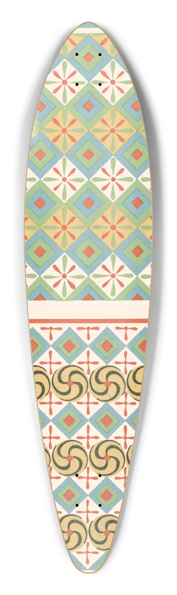 Gustave Jquier - 18. Plafond du Tombeau de Hapousenb (n 67), 19. Plafond du Tombeau Damenemheb (n 85) 39.3 inch art pintail longboard deck