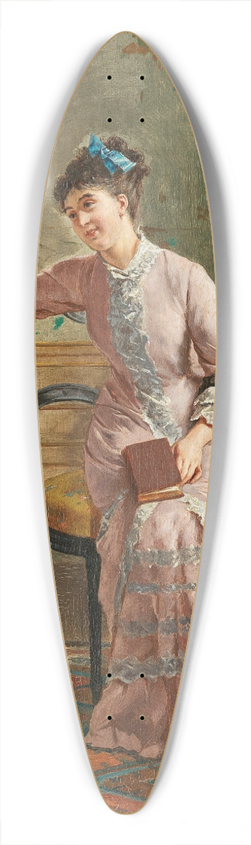 Gustave Lonard de Jonghe - A Cockatoo 39.3 inch art pintail longboard deck