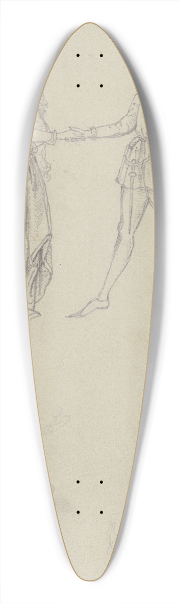 Gustav Heinrich Naecke - Liebespaar in mittelalterlicher Tracht, darunter Details des Schmucks 39.3 inch art pintail longboard deck