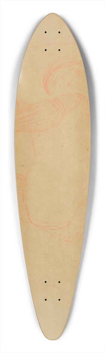 Gustav Klimt - Im Lehnstuhl sitzende mit angezogenen Beinen (Studie fr Dana) 39.3 inch art pintail longboard deck