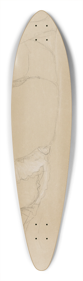 Gustav Klimt - Reclining semi-nude facing left 39.3 inch art pintail longboard deck
