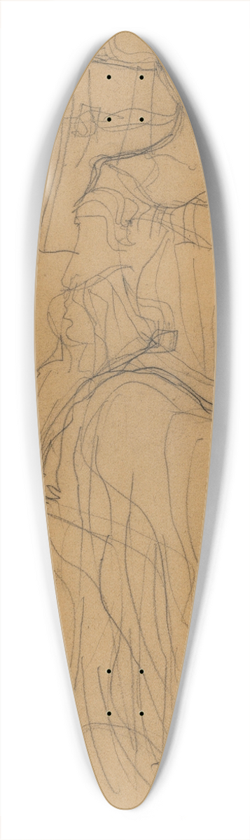 Gustav Klimt - Sitzend von vorne 39.3 inch art pintail longboard deck
