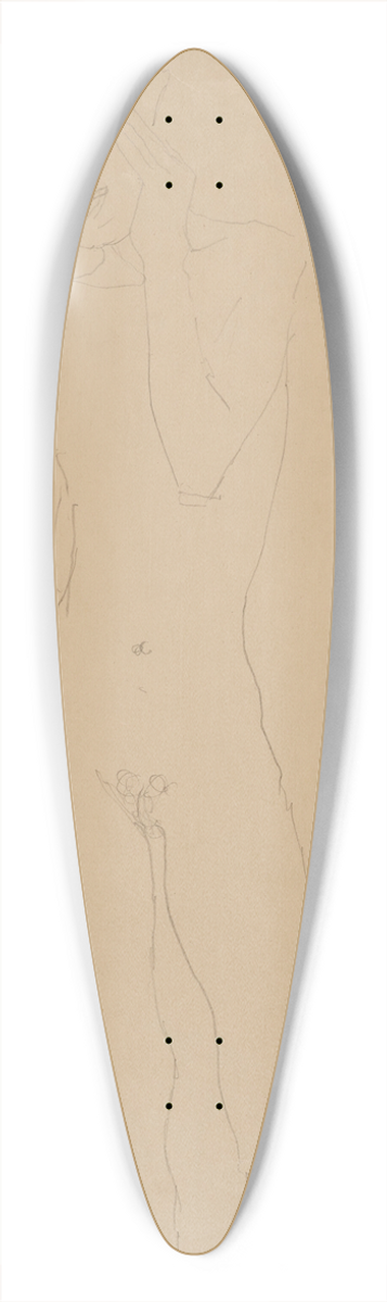 Gustav Klimt - Stehender Mdchenakt von vorne 39.3 inch art pintail longboard deck