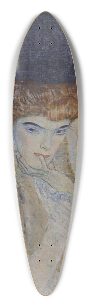 Gustav Klimt - The Black-Feathered Hat 39.3 inch art pintail longboard deck