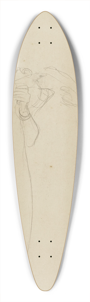 Gustav Klimt - Zwei Studien nach singenden Mdchen (Two Studies of a Singing Girl) 39.3 inch art pintail longboard deck