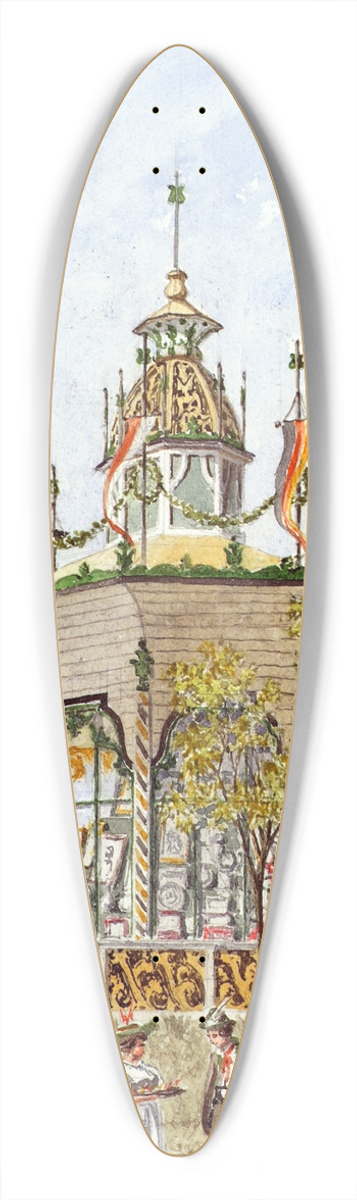 Gustav Korompay - Der Gabentempel des Wiener Schtzenfestes von 1898 39.3 inch art pintail longboard deck
