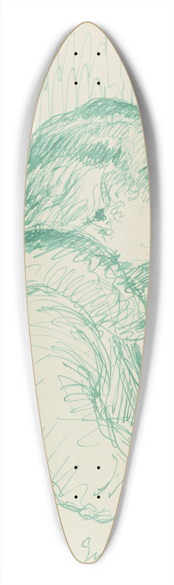 Gustav Schraegle - Dame, das Kinn in die Hand sttzend 39.3 inch art pintail longboard deck