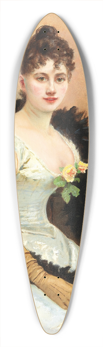 Gustav Wertheimer - Society Lady with Feather Boa 39.3 inch art pintail longboard deck