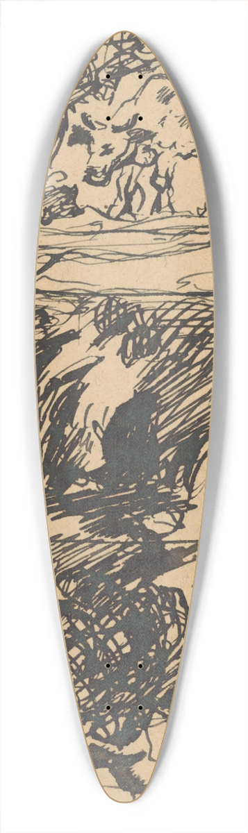 Gustv Mall - In the Fields 39.3 inch art pintail longboard deck