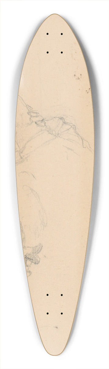 Gustv Mall - Study of a Man 39.3 inch art pintail longboard deck