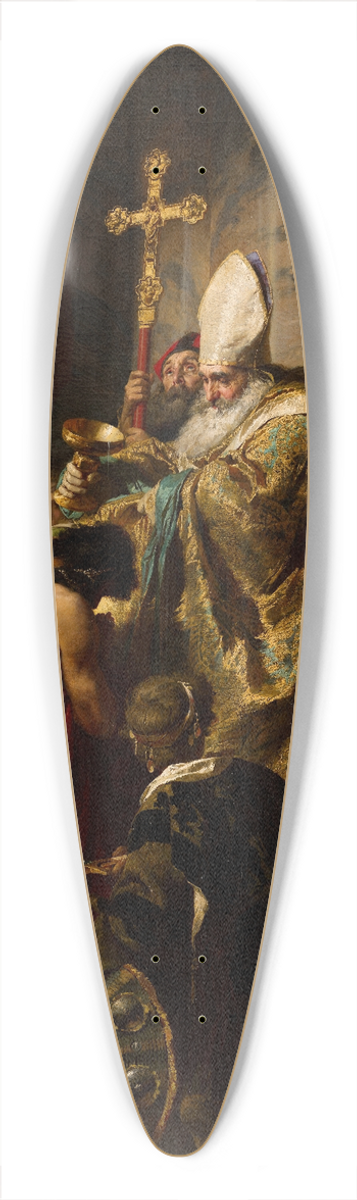 Gyula Benczr - The Baptism of Vajk 39.3 inch art pintail longboard deck