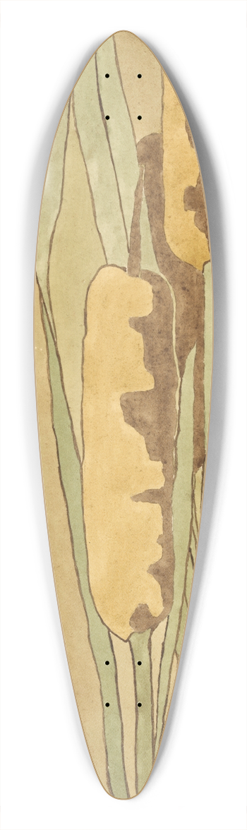 Hannah Borger Overbeck - Cattail 39.3 inch art pintail longboard deck