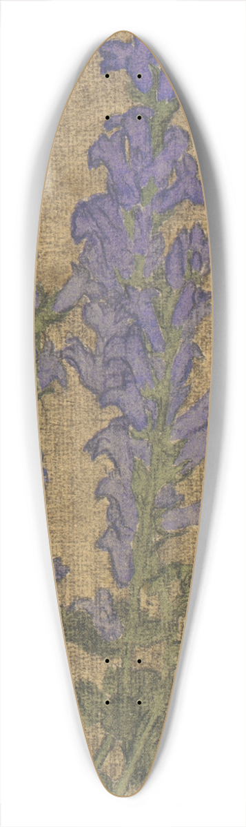 Hannah Borger Overbeck - Delphinium 39.3 inch art pintail longboard deck