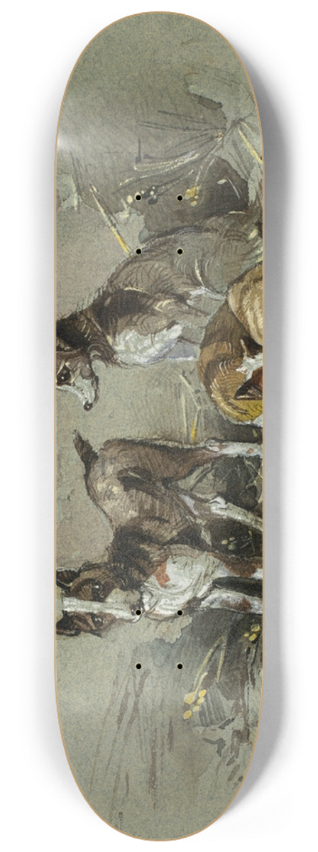 Charles B. Newhouse - Three Dogs in an Alley 8.25 inch art skate deck