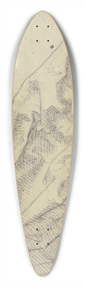 Hans Brosamer - Hanging tail of a garment 39.3 inch art pintail longboard deck