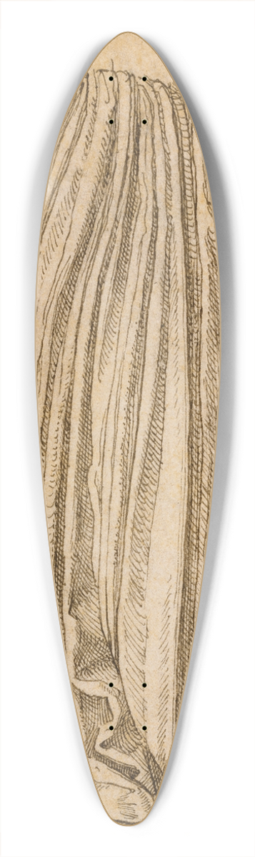 Hans Brosamer - Study of a Pleated Skirt 39.3 inch art pintail longboard deck